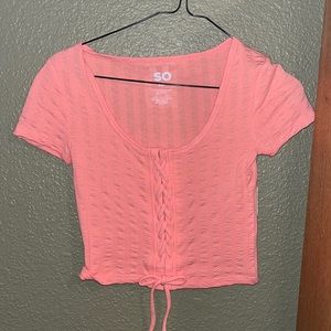 SO coral shore knitted top
